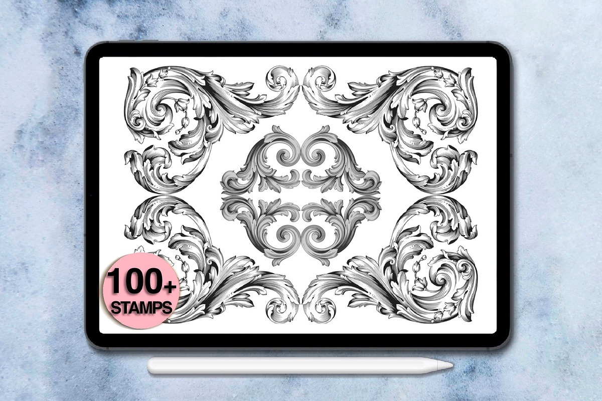 110 Baroque Ornament Stamps, a Brush Add-On by Arts For Peace (Photo 4 of 8)