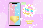 Girl Gender Reveal Scratch Card, a HTML Template by SunshineStudioBoutique (Thumbnail 1 of 8)