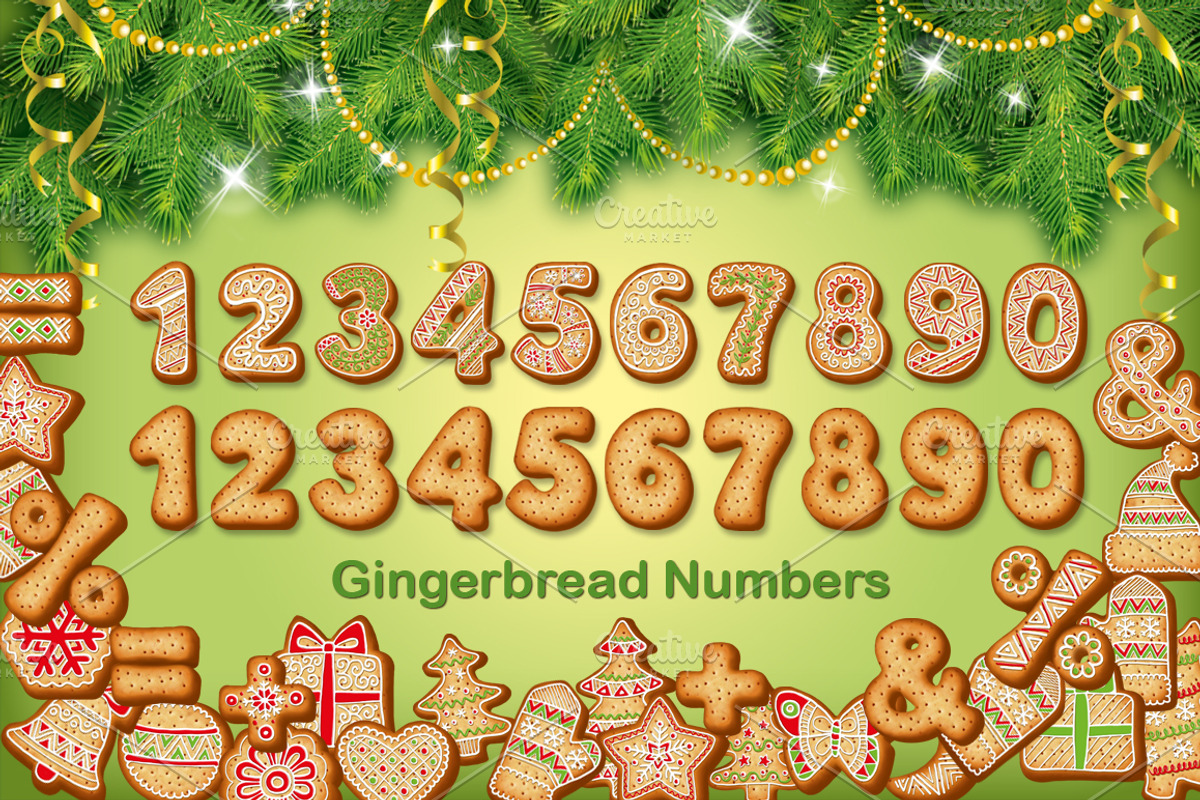 Christmas Gingerbread alphabet, a Decorative Illustration by Nataliia Toporovska (Photo 4 of 5)