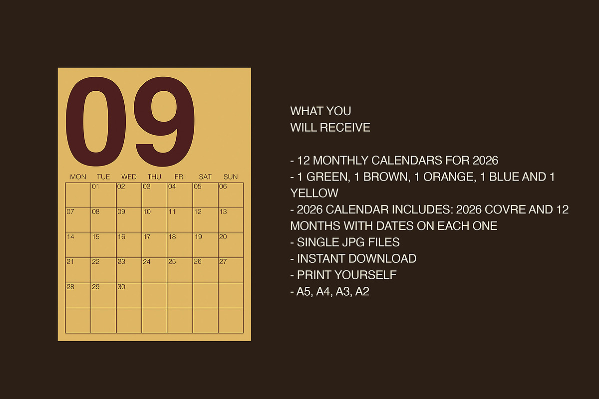 2026 Calendar, a Print Template by StudioClub (Photo 5 of 5)