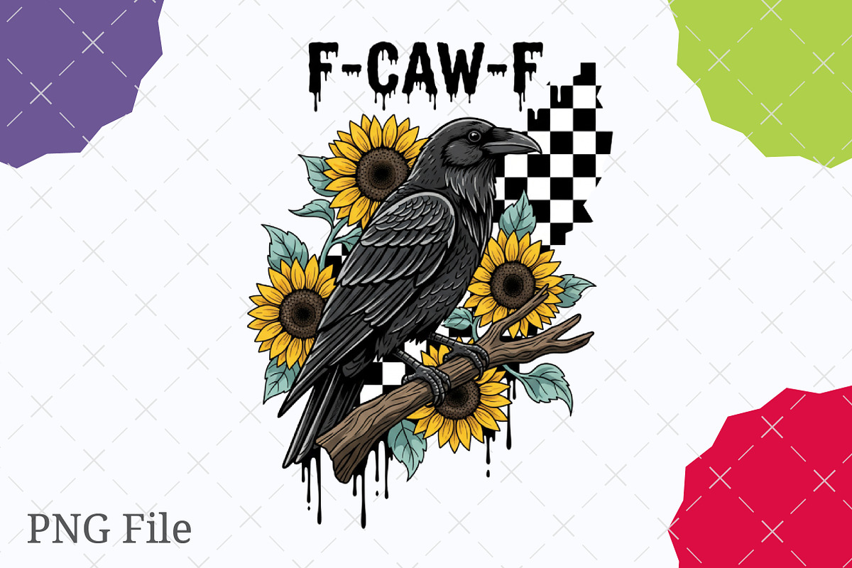 Crow Raven PNG, F-CAW-F Funny Hallow, an Illustration by designcity5 (Photo 1 of 8)