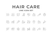 Set line icons of hair care, an Outline Icon by motorama (Thumbnail 1 of 2)