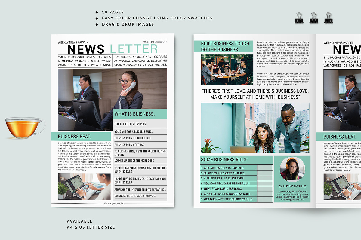Newsletter InDesign Template, a Brochure Template by ROJI CREATOR (Photo 1 of 7)
