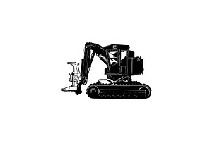 Feller Buncher - Heavy Equipment -, an Illustration by Digital-Clipart