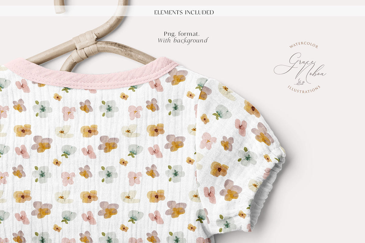 Floral Seamless Patterns & Cliparts, a Pattern Graphic by Grace Noboa Illustrations (Photo 15 of 17)