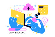 6 Data Backup Vector Illustration, a Technology Illustration by denayunebgt (Thumbnail 3 of 3)