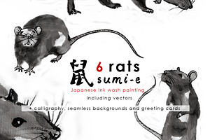 Rats Sumi-e