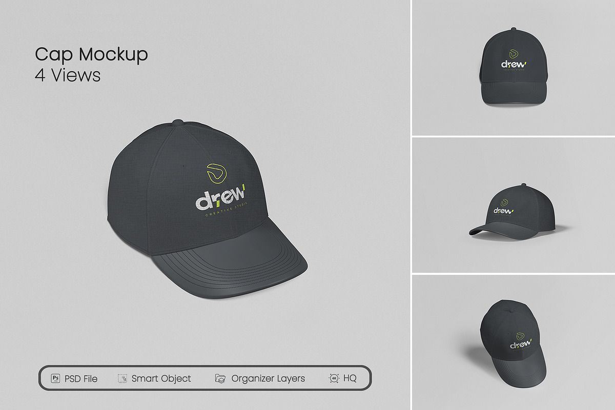 Premium Cap Mockup Set, a Hat Mockup by seramoe (Photo 1 of 6)