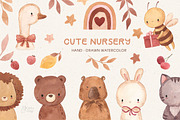 CUTE NURSERY. Watercolor clipart, an Animal Illustration by OlliArtDesign (Thumbnail 1 of 7)