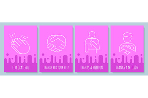 Thank you postcard with glyph icon, a Card Template by IMG Visuals