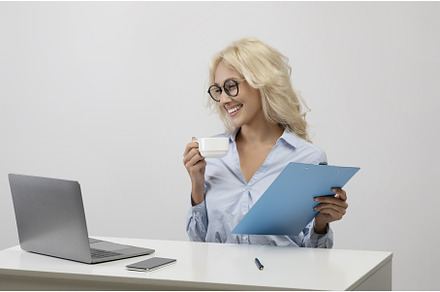 Business lifestyle. Happy office, a Business Photo by Prostock-Studio