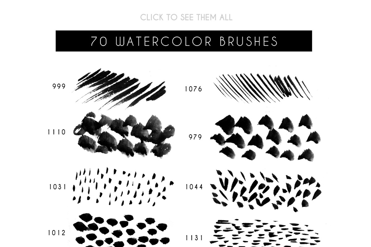 70 Patterns Watercolor Brushes preview 6