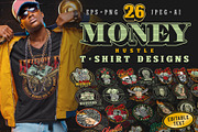 Money Hustle t-shirt designs, a Branding & Logo Template by DGIM studio (Thumbnail 1 of 6)
