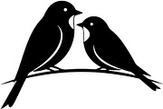 Birds on Branch Vector Collection, a Decorative Illustration by Designer_Momina (Thumbnail 12 of 21)