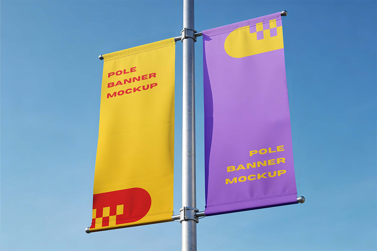 Pole Banner Mockup, an Advertising Mockup by Pitchlook.Studio (Photo 2 of 4)