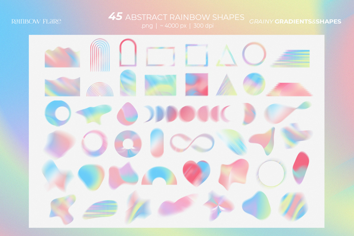 Rainbow Holographic Gradients, an Object Graphic by Julie&Taily (Photo 6 of 21)