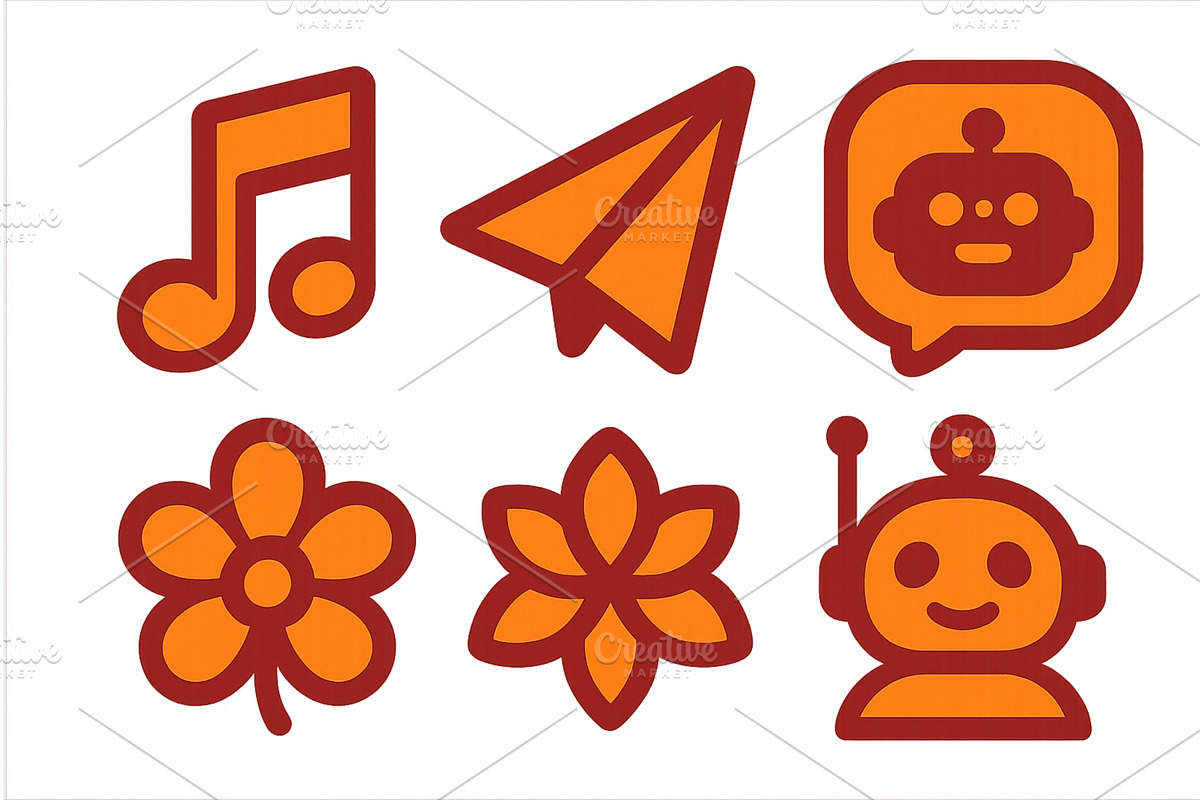 Colorful icons depicting music, an Illustration by ZinetroN