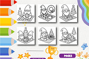 Gnomes Christmas Picnic Coloring, a Seasonal Illustration by Design Zone (Thumbnail 4 of 5)