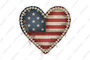 USA Patchwork American Heart Png, an Illustration by CraftArtStudio (Thumbnail 1 of 4)