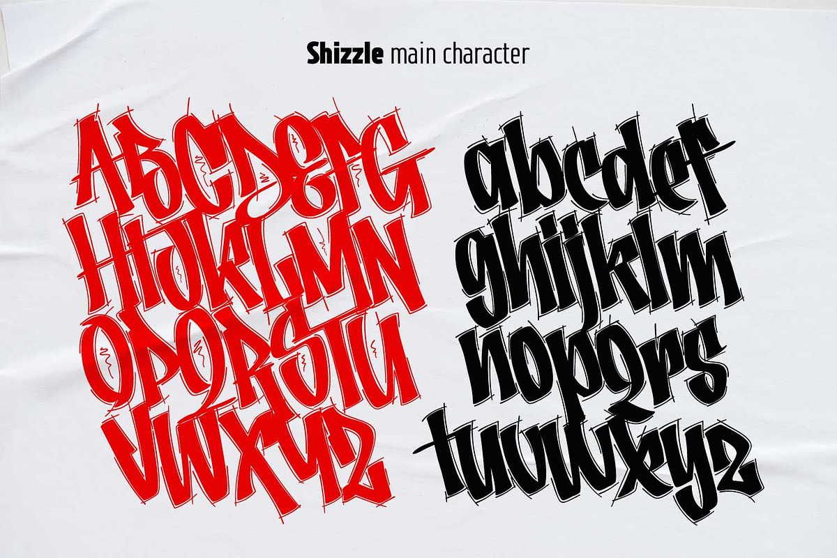 Shizzle - Graffiti Typeface, a Blackletter Font by Ridha-38.lineart (Photo 2 of 11)