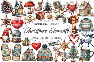 Nordic Christmas Elements Pack, an Illustration by designcity5