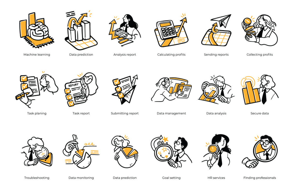 Analytic tools illustration set, a Person Illustration by StonePic (Photo 4 of 6)