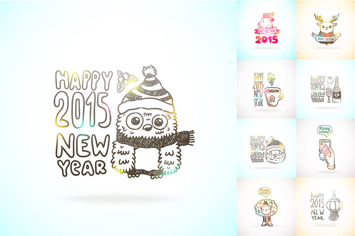 Happy New Year & Christmas sketches, an Illustration by kostolom3ooo (Photo 2 of 4)