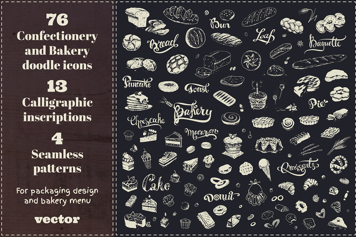 Bakery icons and calligraphy, a Food Illustration by Margo Miller (Photo 3 of 30)