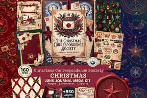 Christmas Correspondence journal kit, a Seasonal Illustration by ThatsDesignArt