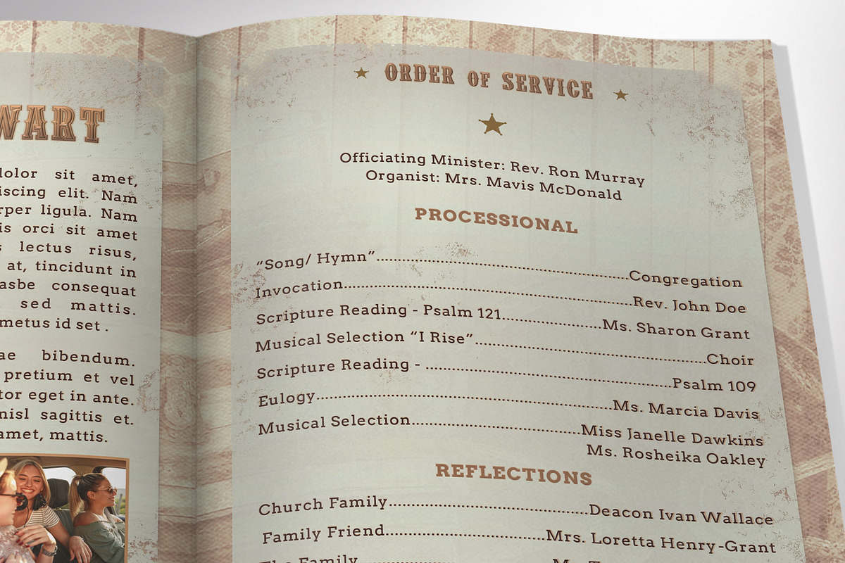 Cow Girl Funeral Program Word, a Brochure Template by Four C Graphic (Photo 8 of 10)