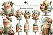 Whimsical Summer Ice Cream Clipart, an Illustration by Craft Nest (Thumbnail 1 of 12)