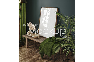 Frame mockup in home interior, a Presentation Template by Artjafara