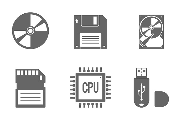 Digital Data Vector Icons Set