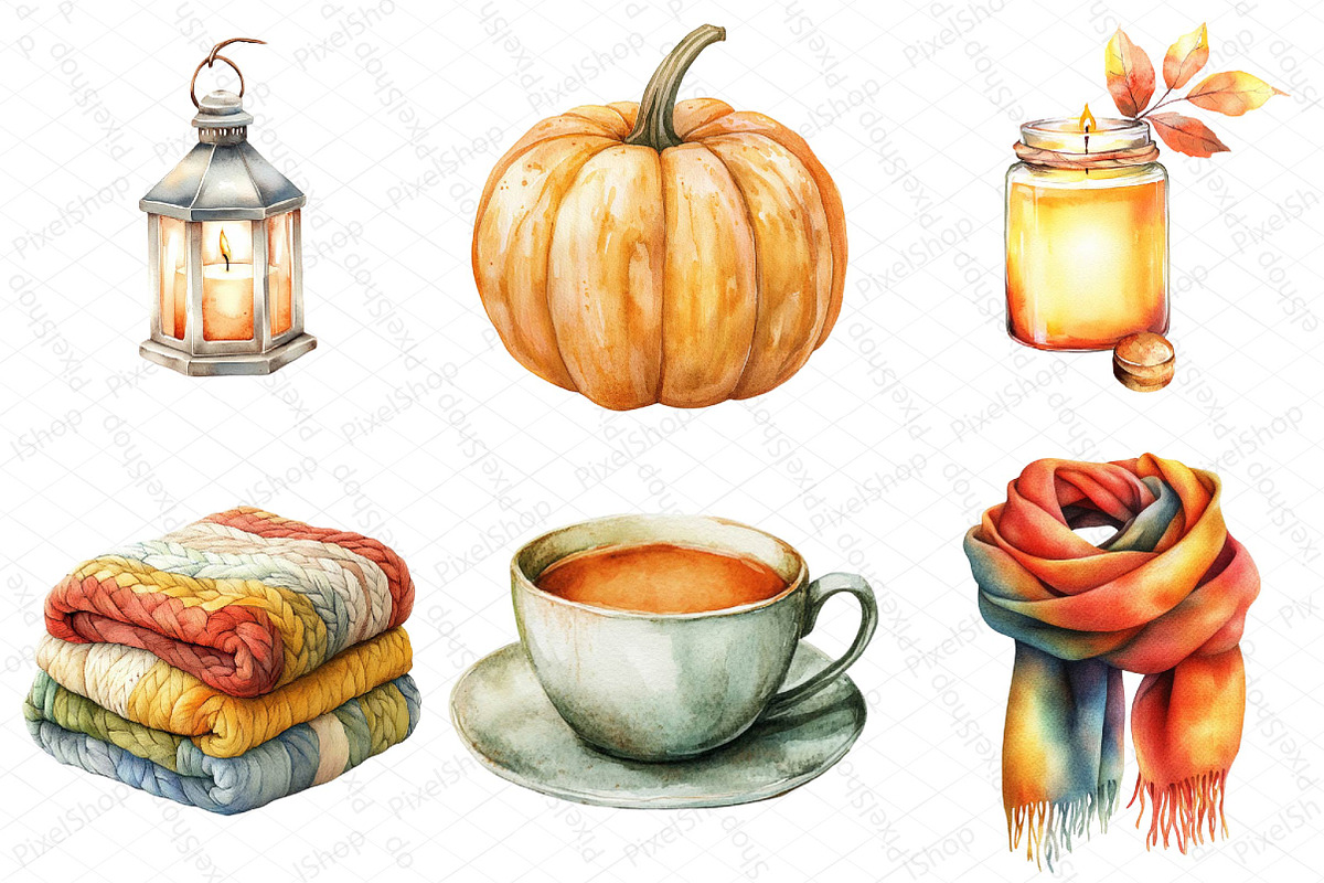 Watercolor Minimalist Autumn Clipart, an Illustration by DreamPrint404 (Photo 4 of 7)