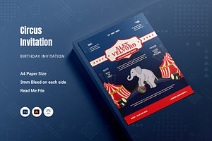 Circus Birthday Invitation, an Invitation Template by Fannan Studio