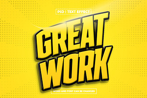 Great work bold 3d text effect