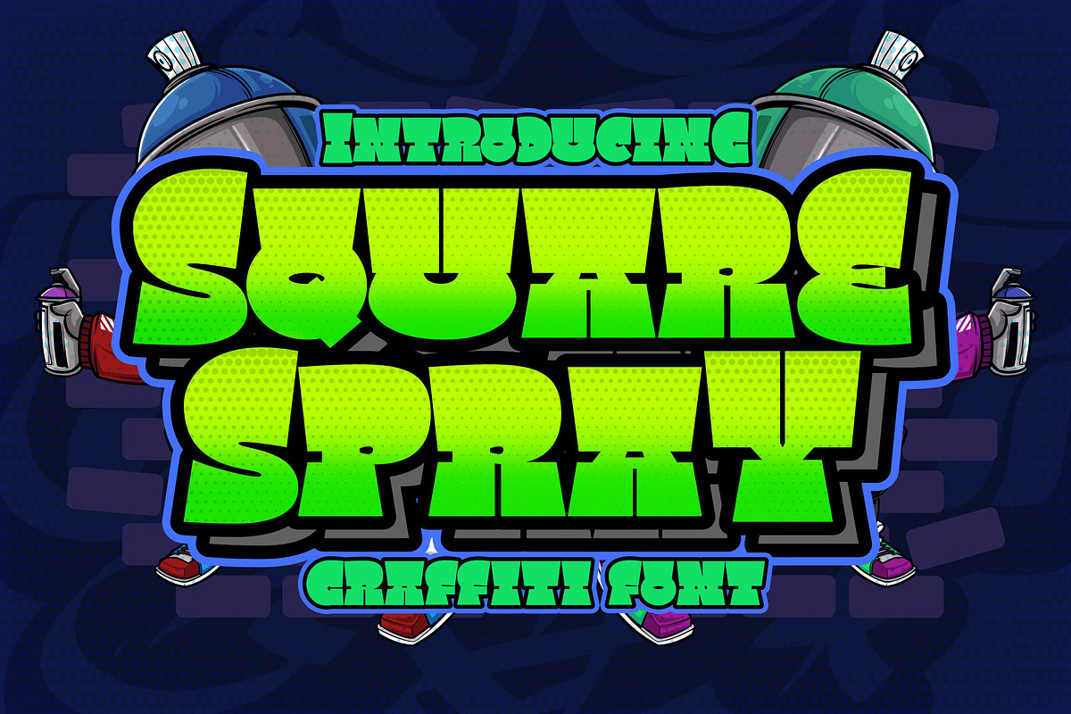 Square Spray Graffiti Font, a Blackletter Font by Blankids Studio (Photo 1 of 6)