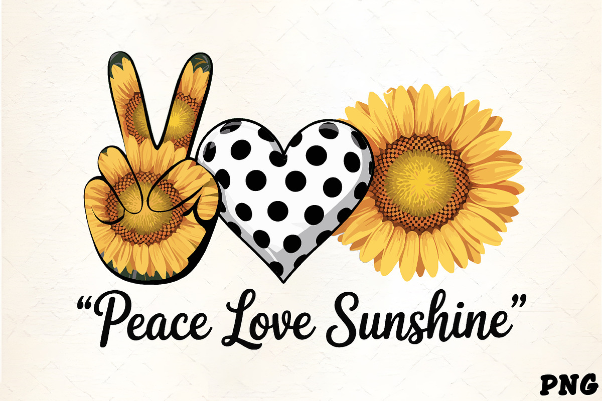 Peace love sunshine sunflower design, an Illustration by CrexoraLab (Photo 1 of 4)