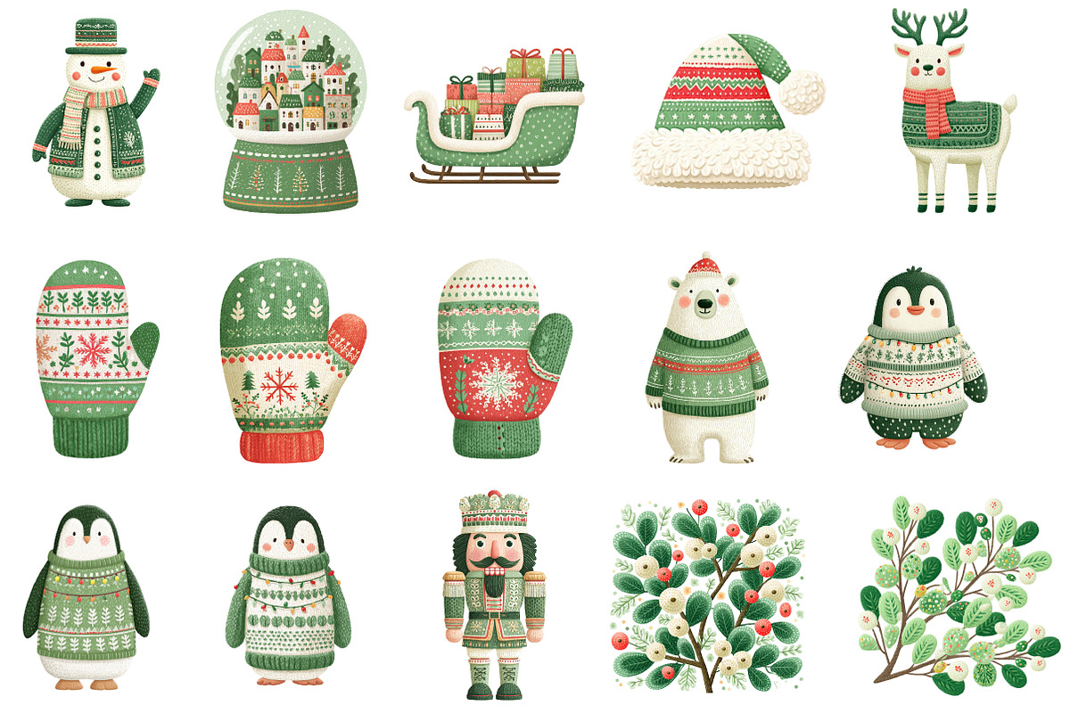 Watercolor Christmas clipart, an Illustration by Designworld (Photo 3 of 5)
