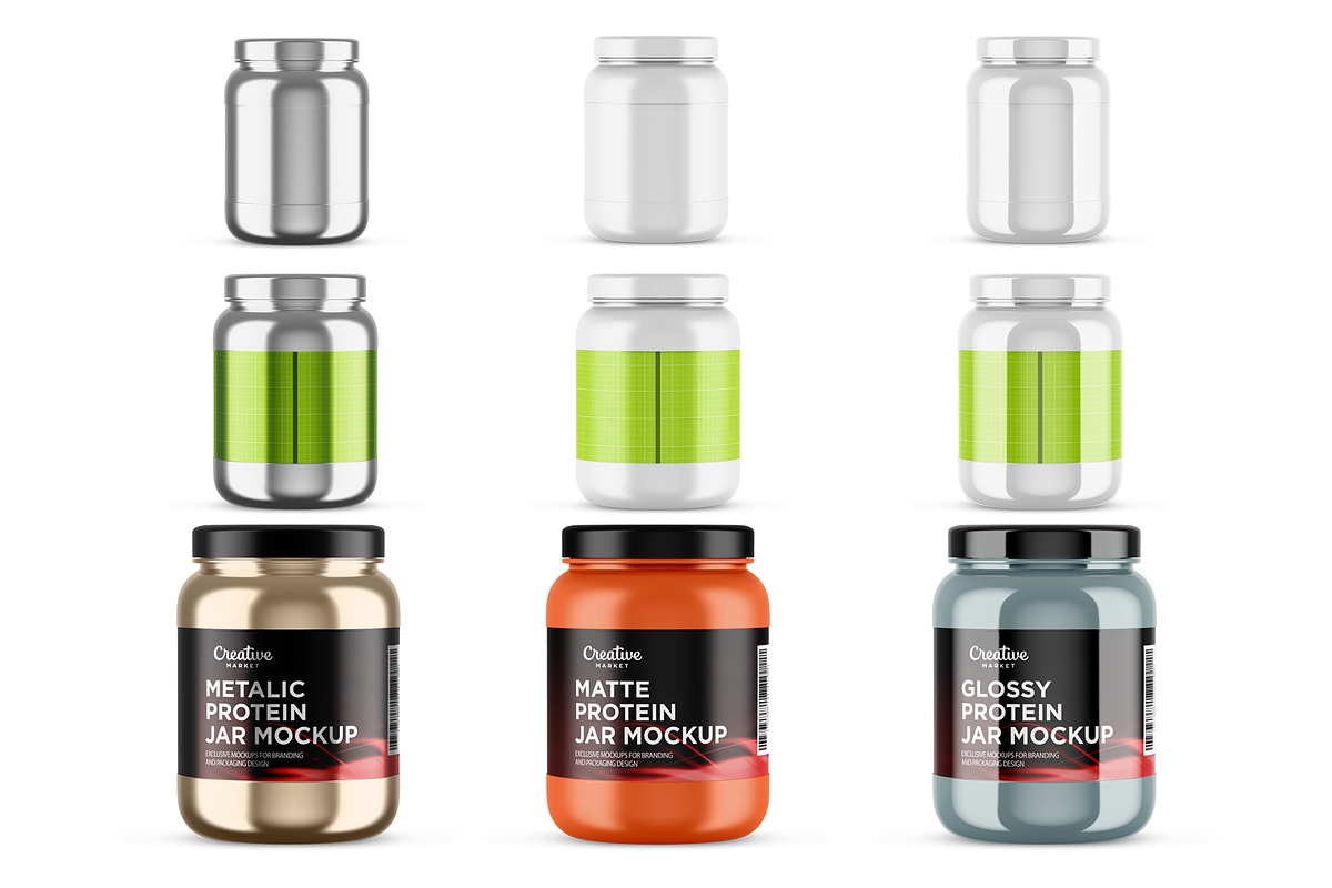 Plastic Protein Jar Mockup, a Product Mockup by Green Art (Photo 5 of 8)