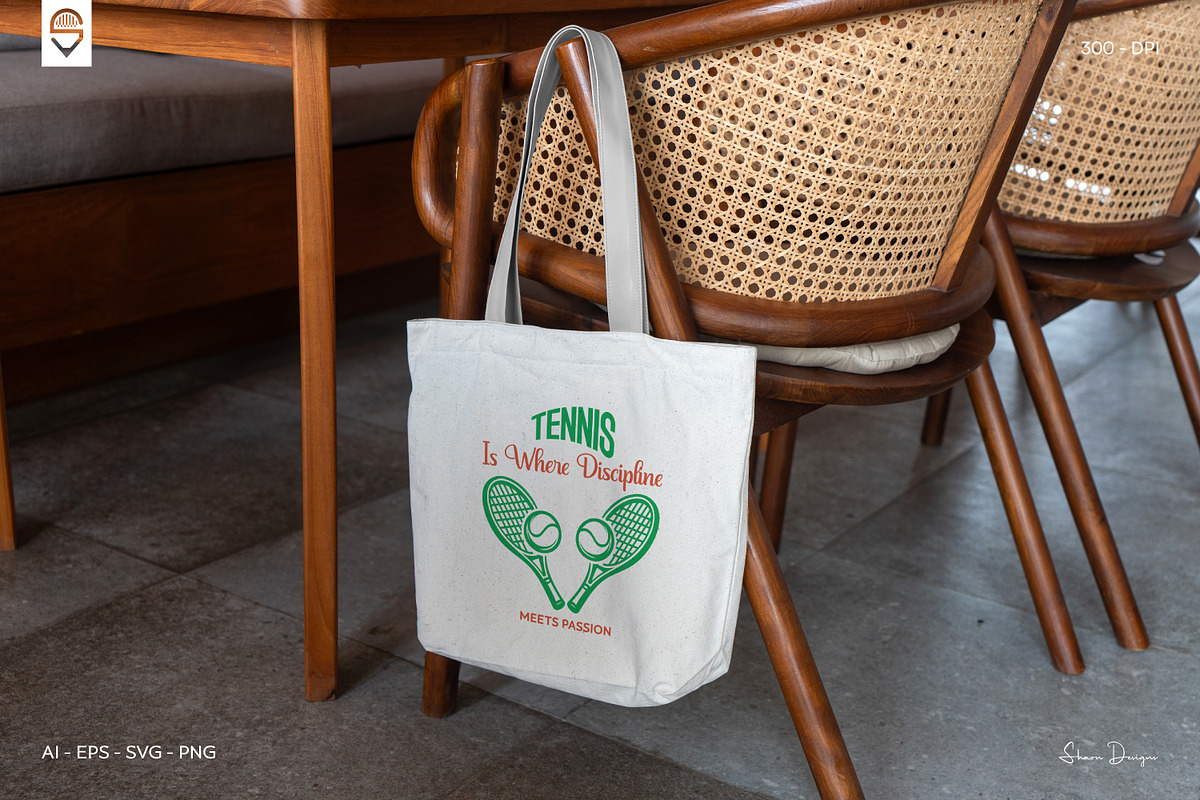 Motivational Tennis Sports T-Shirt, a Sport Illustration by shaondesigns (Photo 6 of 6)