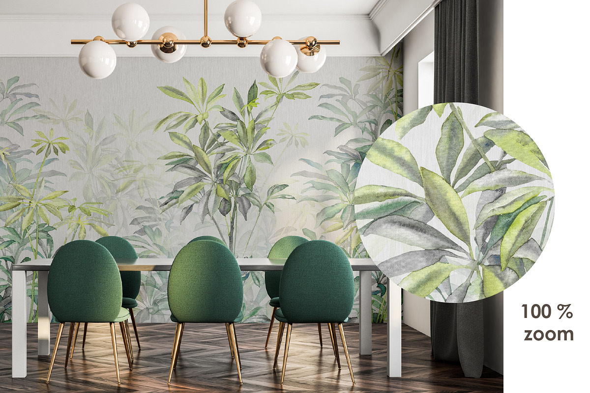 Garden Retreat botanical wall mural, a Wallpaper Graphic by Timofi Art (Photo 10 of 15)