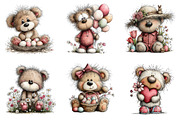 Whimsical Easter Teddy Bear Clipart, an Illustration by Dream Creation (Thumbnail 4 of 8)