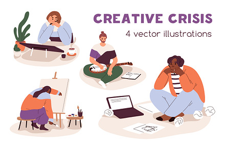 Creative crisis and burnout concept, a Person Illustration by Good Studio