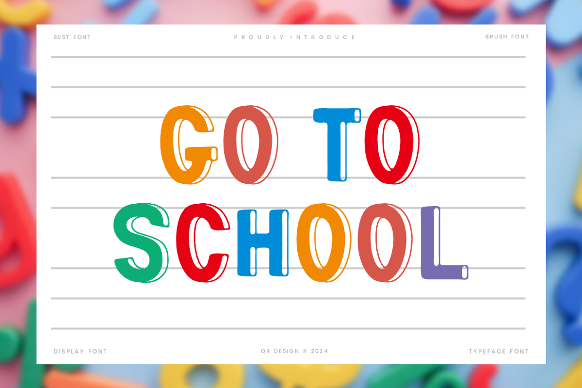 School Holidaye - Playful Font, a Sans Serif Font by QR Design Studio (Photo 2 of 6)