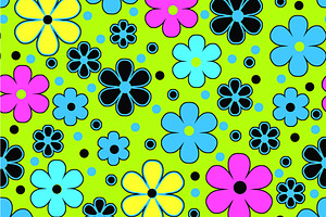 Bright Lime Daisy Print Seamless Rep, a Pattern Graphic by Sharon Schwalbe