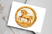 Watercolor Christmas Golden Wax Seal, an Illustration by Canvas Craft (Thumbnail 6 of 8)