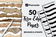 Procreate Torn Edge Paper Brushes, a Brushes & More by HopeArtIllustration (Thumbnail 1 of 6)