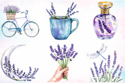 Watercolor Lavender Spring Clipart, an Illustration by Canvas Craft (Thumbnail 2 of 3)