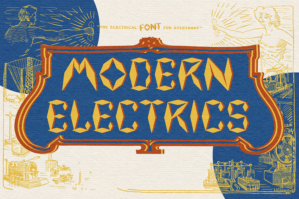 Modern Electrics OTF Font Revival, a Sans Serif Font by GiGiDesigns.ink (Photo 1 of 6)